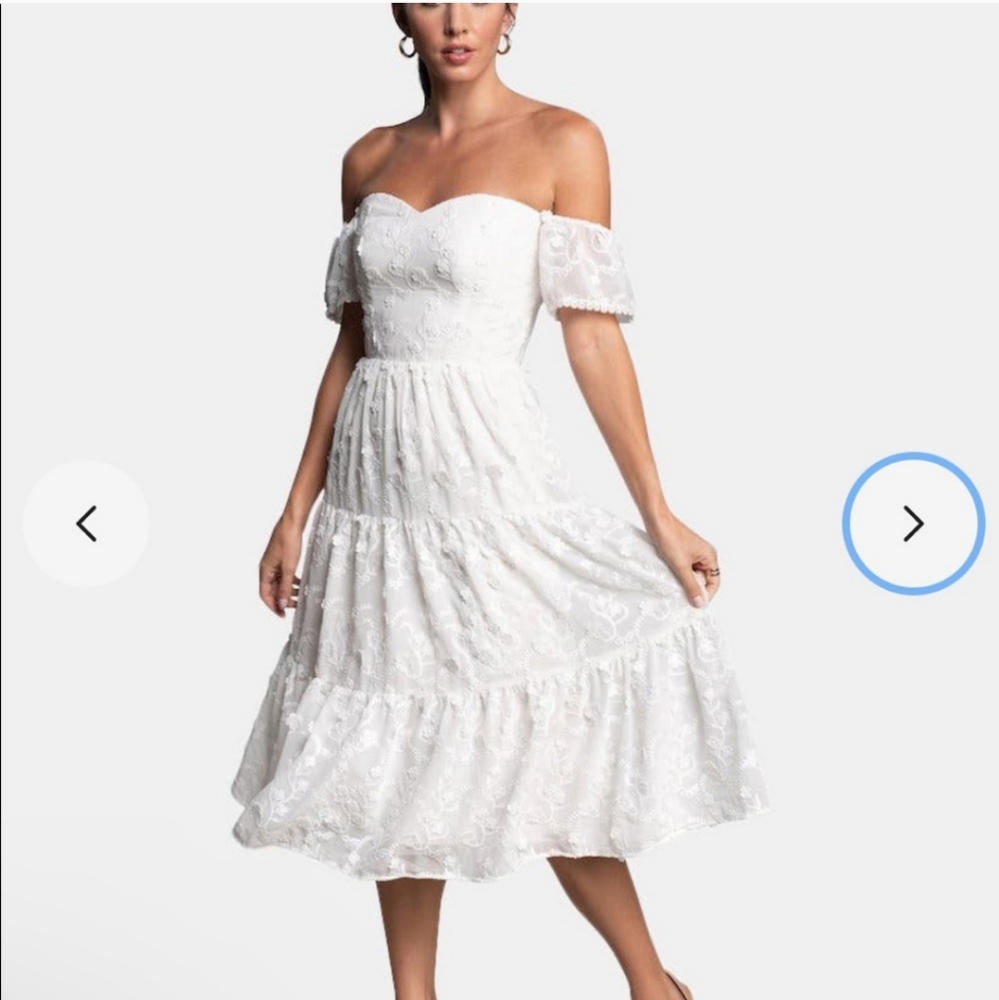 NWT Dress The Population Womens River Lace Midi Cocktail and Party Dress - L / O